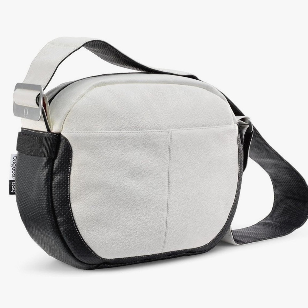 VGUC leather Bugaboo Bag for baby bottles, diapers - long wide adjustable strap